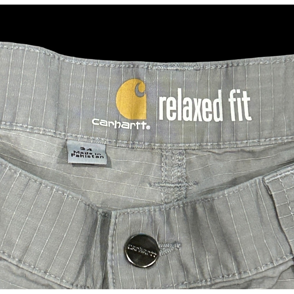 Carhartt Force Broxton Cargo Short Mens 34 Gray Relaxed Fit Ripstop Fabric - Picture 5 of 10